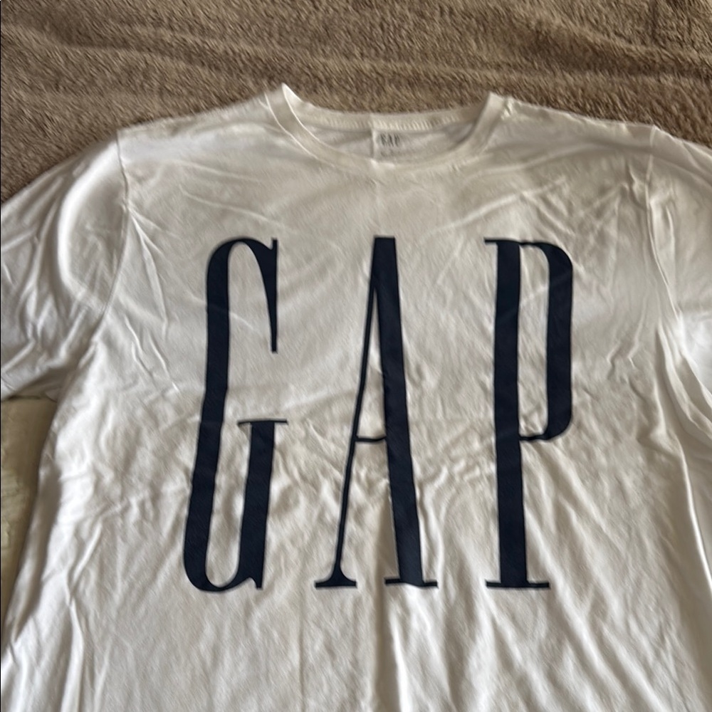 GAP White Tee with Bold Navy Print